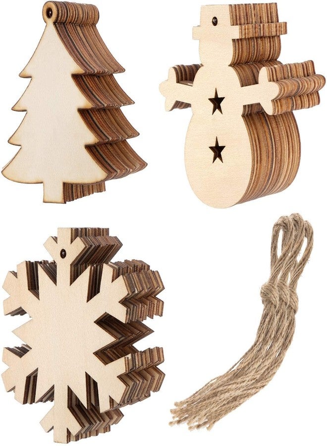 CozyCrest زينة عيد الميلاد من كوزي كريست، قطع من خشب MDF وشرائح خشبية، قطع غير مكتملة لتعليق شجرة عيد الميلاد، عناصر زينة يدوية الصنع، مثالية لأعمال عيد الميلاد والهدايا (التصميم 9) - Image 1
